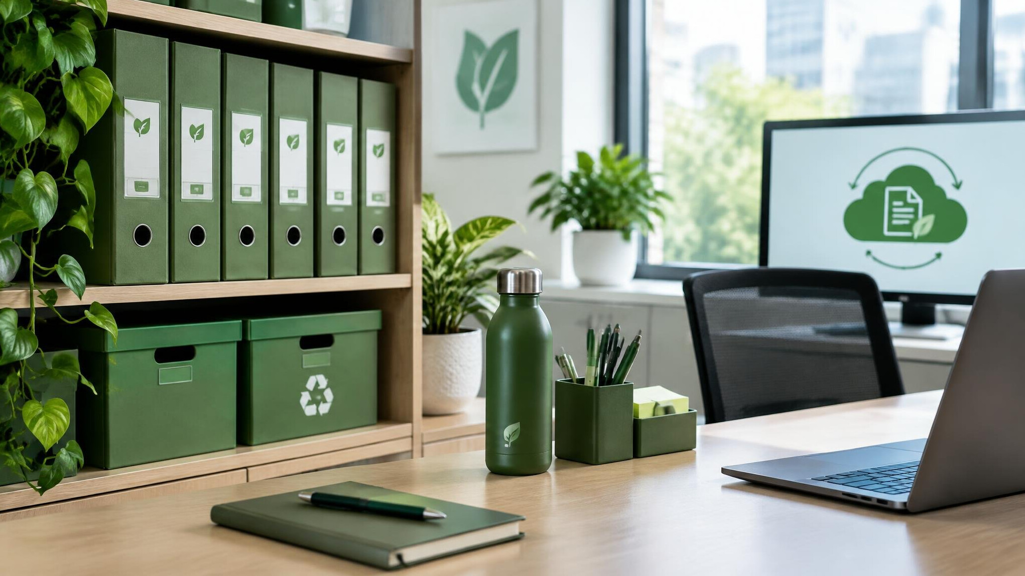 green filing system in office