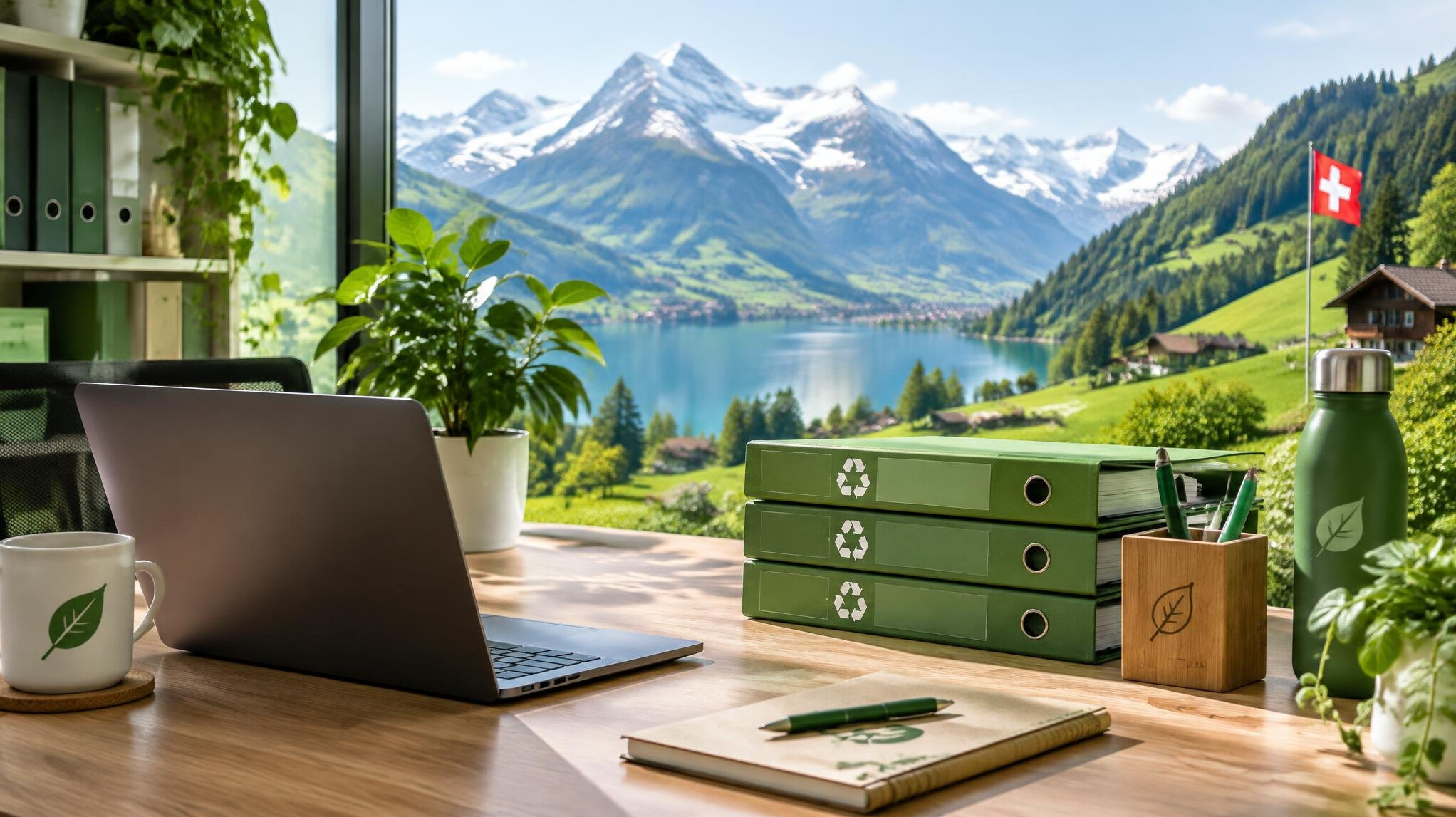 swiss green landscape