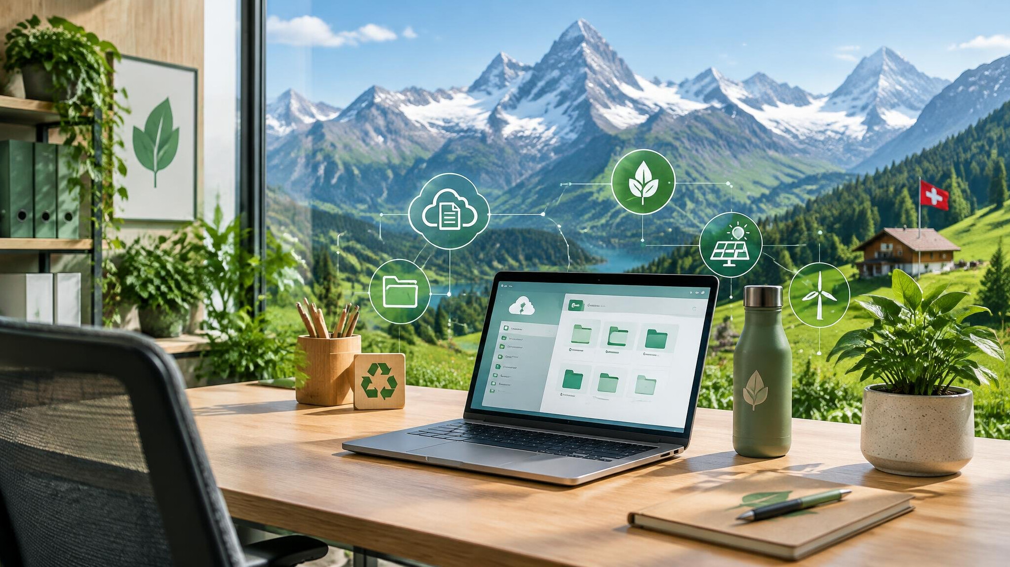 swiss alps green landscape