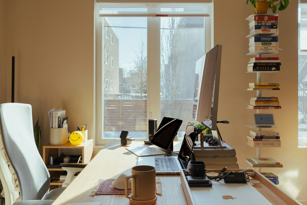 natural light office desk